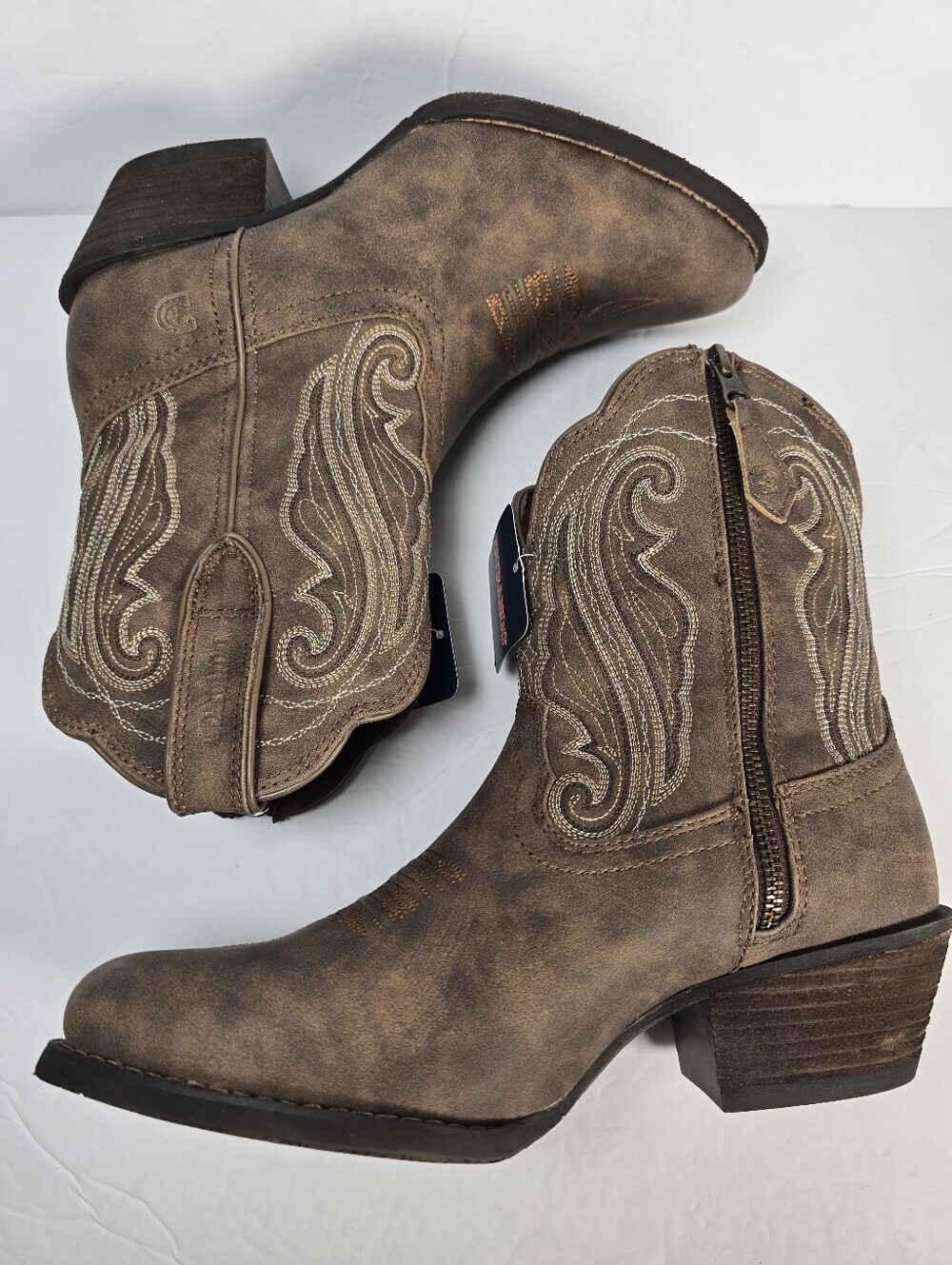 NWIB Durango Crush Women's Brown Leather Western Cowboy Boots Size 9 - Picture 4 of 11